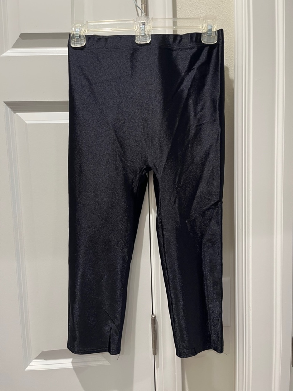 Stevi Brooks L Vintage 1980s 1990s Black Antron nylon spandex Capri Leggings EUC
